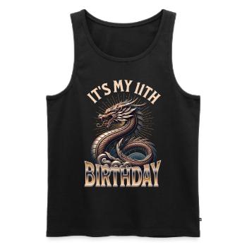 Dragon 11th Birthday Dragon - Men's Premium Organic Tank Top - black - Front - Michal (187cm)