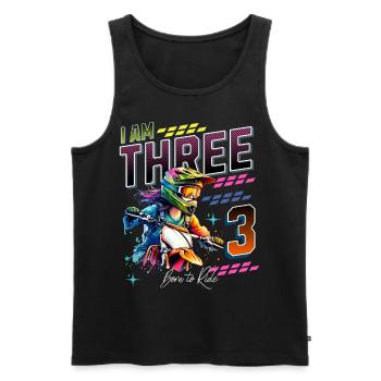 3e anniversaire des filles de motocross - Débardeur bio Premium Homme - noir - Devant - AI Model Male 178 light (178cm)