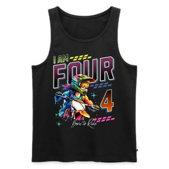 4ème anniversaire des filles de motocross - Débardeur bio Premium Homme - noir - Devant - AI Model Male 178 light (178cm)