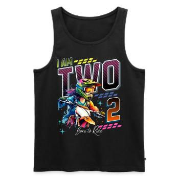 Filles de motocross 2e anniversaire - Débardeur bio Premium Homme - noir - Devant - AI Model Male 178 light (178cm)