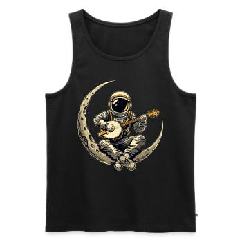 Astronaute Space Moon Bluegrass Banjo - Débardeur bio Premium Homme - noir - Devant - Michal (187cm)