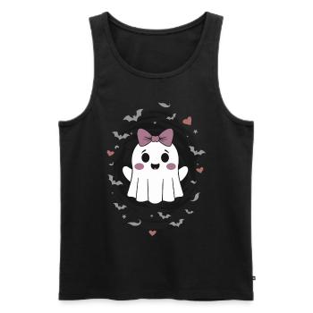 Fantôme mignon avec des chauves-souris - Débardeur bio Premium Homme - noir - Devant - Michal (187cm)