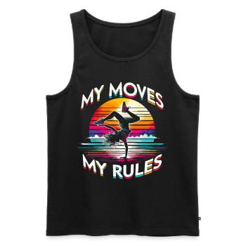 Breakdance B-boy My Moves My Rules - Men's Premium Organic Tank Top - black - Front - AI Model Male 178 light (178cm)