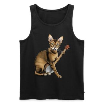 Oriental Shorthair Cat Bluegrass Banjo Games - Men's Premium Organic Tank Top - black - Front - Michal (187cm)