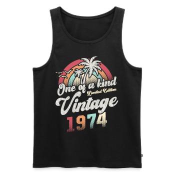 Vintage 1974 Geburtstag Palmen - Männer Premium Bio Tank Top - Schwarz - Vorne - Michal (187cm)