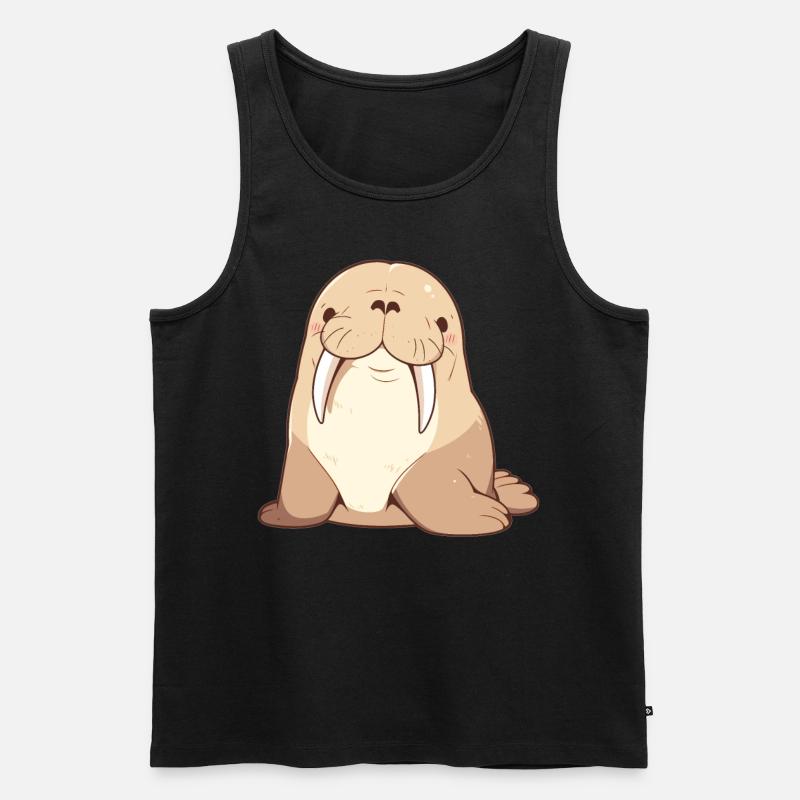 Walrus Walrosse Walross - Männer Premium Bio Tank Top - Schwarz