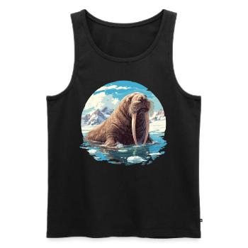Walrus Walrosse Walross - Männer Premium Bio Tank Top - Schwarz - Vorne - Michal (187cm)