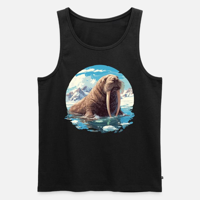 Walrus Walrosse Walross - Männer Premium Bio Tank Top - Schwarz