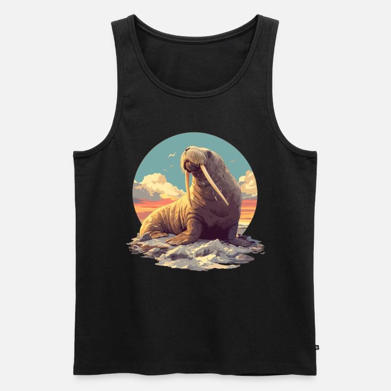 Walrus Walrosse Walross - Männer Premium Bio Tank Top - Schwarz
