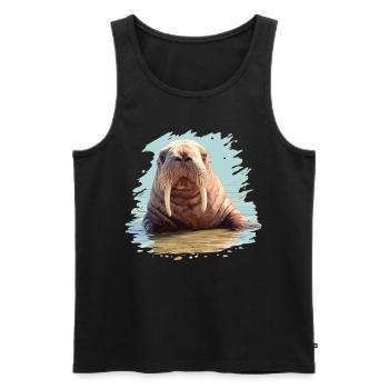 Walrus Walrosse Walross - Männer Premium Bio Tank Top - Schwarz - Vorne - Michal (187cm)