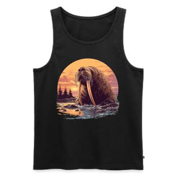 Walrus Walrosse Walross - Männer Premium Bio Tank Top - Schwarz - Vorne - Michal (187cm)