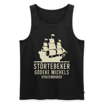 Störtebeker Gödeke Michels Vitalienbrüder - Männer Premium Bio Tank Top - Schwarz - Vorne - AI Model Male 178 light (178cm)