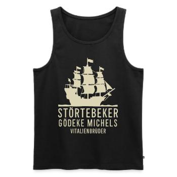Störtebeker Gödeke Michels Vitalienbrüder - Männer Premium Bio Tank Top - Schwarz - Vorne - AI Model Male 178 light (178cm)