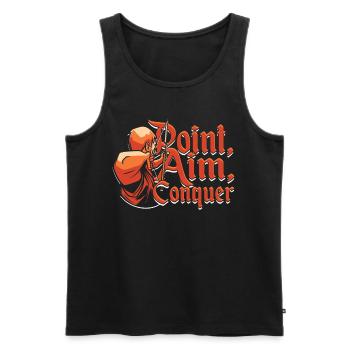 Tir à l’arc Archer Point, viser, conquérir - Débardeur bio Premium Homme - noir - Devant - Michal (187cm)