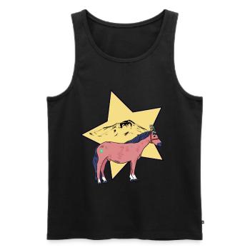 Pferd Pferde Wilder Westen Western Westernpferd - Männer Premium Bio Tank Top - Schwarz - Vorne - AI Model Male 178 light (178cm)