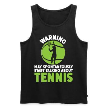 Avertissement de raquette de joueur de tennis drôle - Débardeur bio Premium Homme - noir - Devant - Michal (187cm)