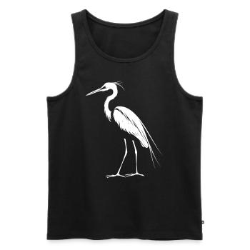 Héron Reiher - Débardeur bio Premium Homme - noir - Devant - AI Model Male 178 light (178cm)
