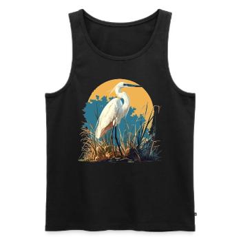 Héron Reiher - Débardeur bio Premium Homme - noir - Devant - AI Model Male 178 light (178cm)