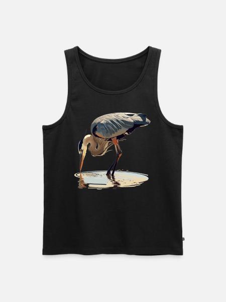 Heron Reiher - Männer Premium Bio Tank Top - Schwarz