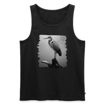 Héron Reiher - Débardeur bio Premium Homme - noir - Devant - AI Model Male 178 light (178cm)