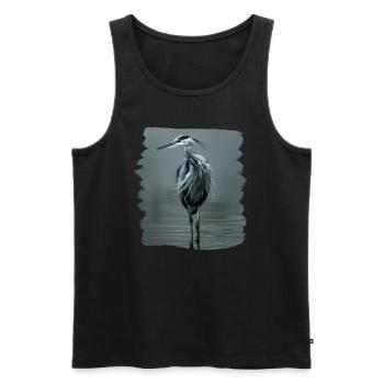 Héron Reiher - Débardeur bio Premium Homme - noir - Devant - AI Model Male 178 light (178cm)