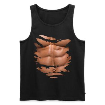 Chest Six Pack Abs Out of Ripped - Men's Premium Organic Tank Top - black - Front - AI Model Male 178 light (178cm)