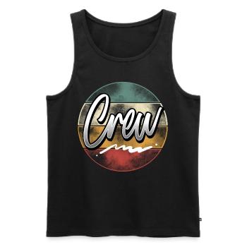 Crew - Männer Premium Bio Tank Top - Schwarz - Vorne - Michal (187cm)