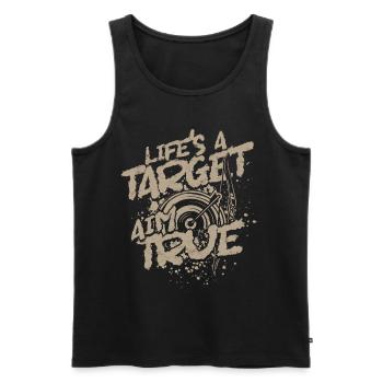 Archery Life's a target aim true - Men's Premium Organic Tank Top - black - Front - Michal (187cm)