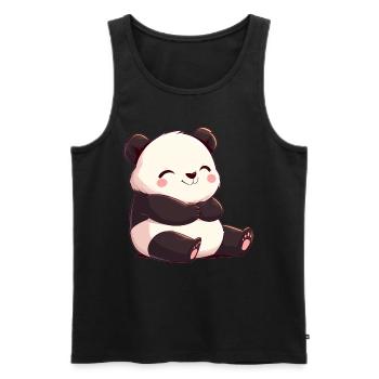 Panda géant Pandas Große Pandas Großer Panda - Débardeur bio Premium Homme - noir - Devant - AI Model Male 178 light (178cm)