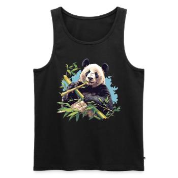 Panda géant Pandas Große Pandas Großer Panda - Débardeur bio Premium Homme - noir - Devant - AI Model Male 178 light (178cm)
