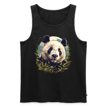 Panda géant Pandas Große Pandas Großer Panda - Débardeur bio Premium Homme - noir - Devant - AI Model Male 178 light (178cm)