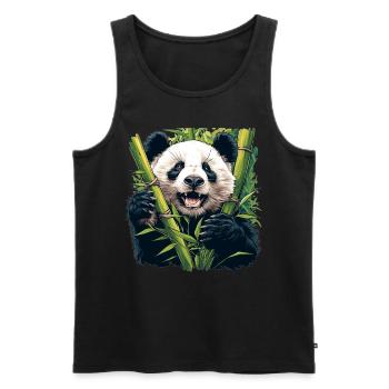 Panda géant Pandas Große Pandas Großer Panda - Débardeur bio Premium Homme - noir - Devant - AI Model Male 178 light (178cm)