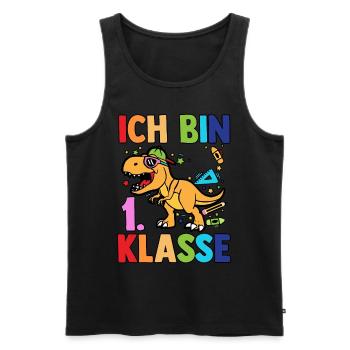 Dino Erste Klasse Schulkind Schulbeginn Einschulun - Männer Premium Bio Tank Top - Schwarz - Vorne - Michal (187cm)