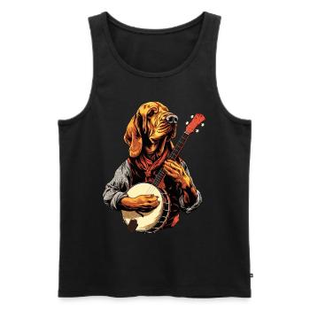 Bloodhound Dog Joueur de banjo bluegrass - Débardeur bio Premium Homme - noir - Devant - Michal (187cm)