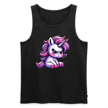 Grumpy Unicorn - Men's Premium Organic Tank Top - black - Front - AI Model Male 178 light (178cm)