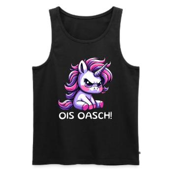 Ois Oasch - Männer Premium Bio Tank Top - Schwarz - Vorne - Michal (187cm)