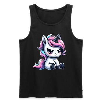 Licorne capricieuse - Débardeur bio Premium Homme - noir - Devant - Michal (187cm)