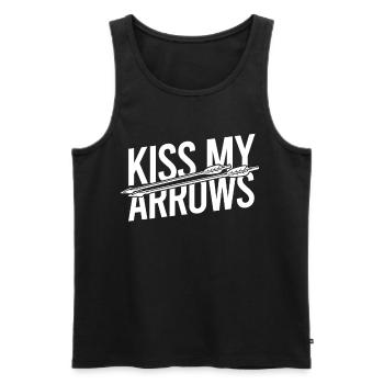 Archer de tir à l’arc Embrasse mes flèches - Débardeur bio Premium Homme - noir - Devant - Michal (187cm)