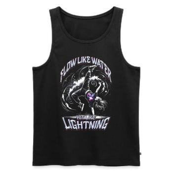 Breakdance Flow Like Water Hit Like Lightning - Men's Premium Organic Tank Top - black - Front - AI Model Male 178 light (178cm)
