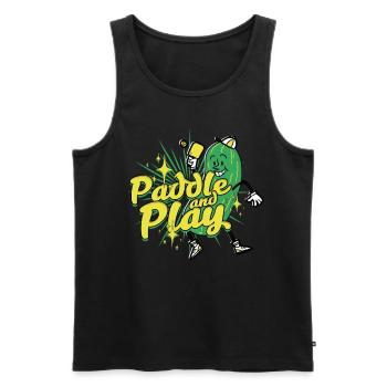 Raquette de pickleball et jeu - Débardeur bio Premium Homme - noir - Devant - Michal (187cm)