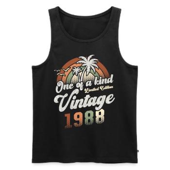 Vintage 1988 Geburtstag Palmen - Männer Premium Bio Tank Top - Schwarz - Vorne - Michal (187cm)