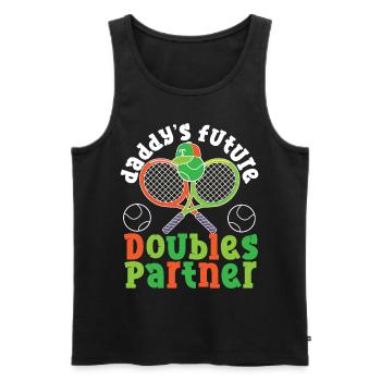 Funny Tennis Player Racket Daddy's - Männer Premium Bio Tank Top - Schwarz - Vorne - Michal (187cm)