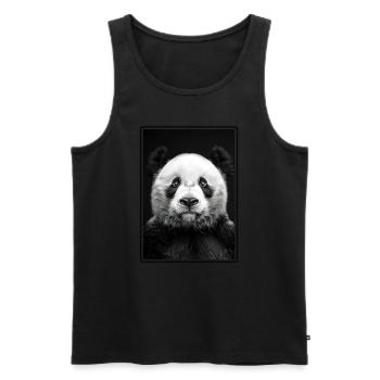 Panda géant Pandas Große Pandas Großer Panda - Débardeur bio Premium Homme - noir - Devant - AI Model Male 178 light (178cm)