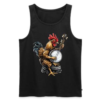 Hühnerzucht Landwirt Bluegrass-Banjo-Spieler - Männer Premium Bio Tank Top - Schwarz - Vorne - Michal (187cm)