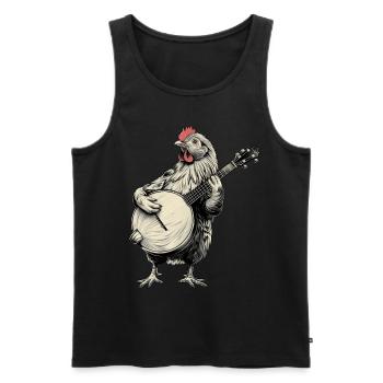 Hühnerzucht Landwirt Bluegrass-Banjo-Spieler - Männer Premium Bio Tank Top - Schwarz - Vorne - Michal (187cm)