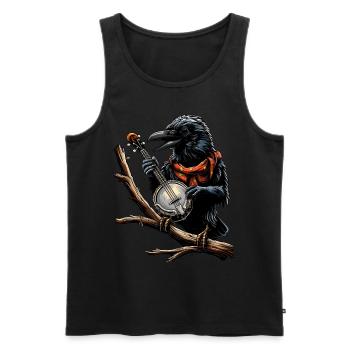 Crow Raven Joueur de banjo bluegrass - Débardeur bio Premium Homme - noir - Devant - Michal (187cm)