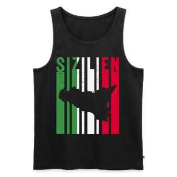Sizilien Italien Urlaub Sicilia Idee - Männer Premium Bio Tank Top - Schwarz - Vorne - Michal (187cm)