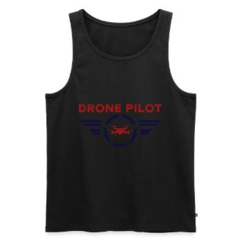 Drone Drone Pilote Drones Cadeau - Débardeur bio Premium Homme - noir - Devant - Michal (187cm)