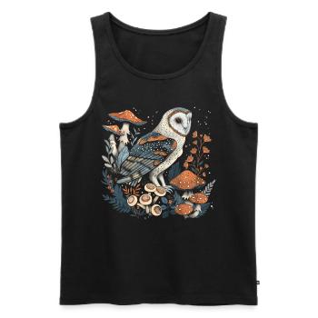 Cottagecore Ästhetische Eule Pilz Witchy Floral - Männer Premium Bio Tank Top - Schwarz - Vorne - AI Model Male 178 light (178cm)