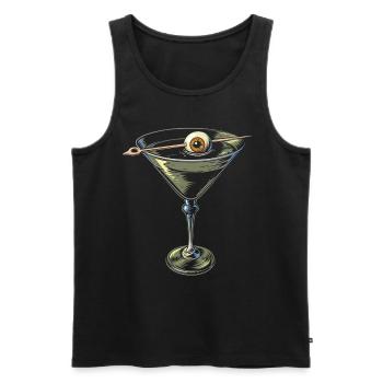 Weirdcore Ästhetischer Augapfel Cocktail Strangeco - Männer Premium Bio Tank Top - Schwarz - Vorne - AI Model Male 178 light (178cm)